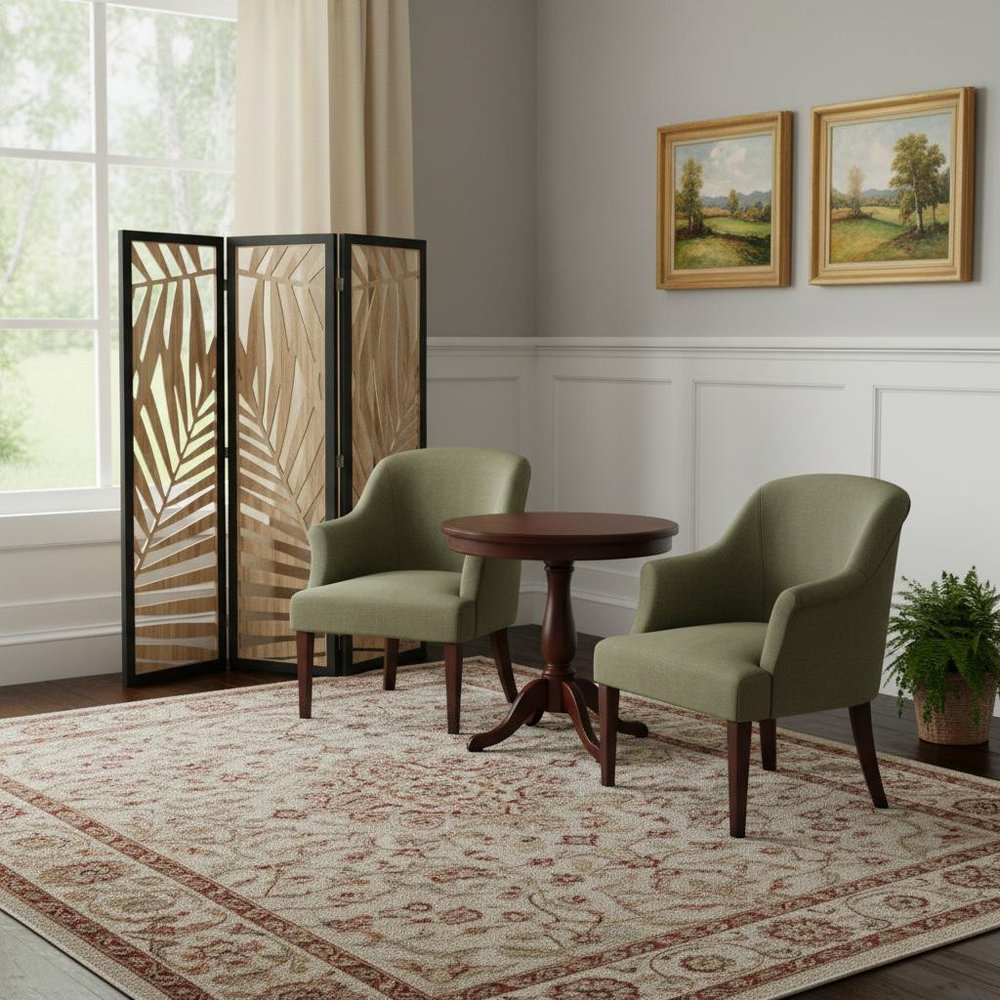 67" Brown Solid Wood Panel Screen Room Divider