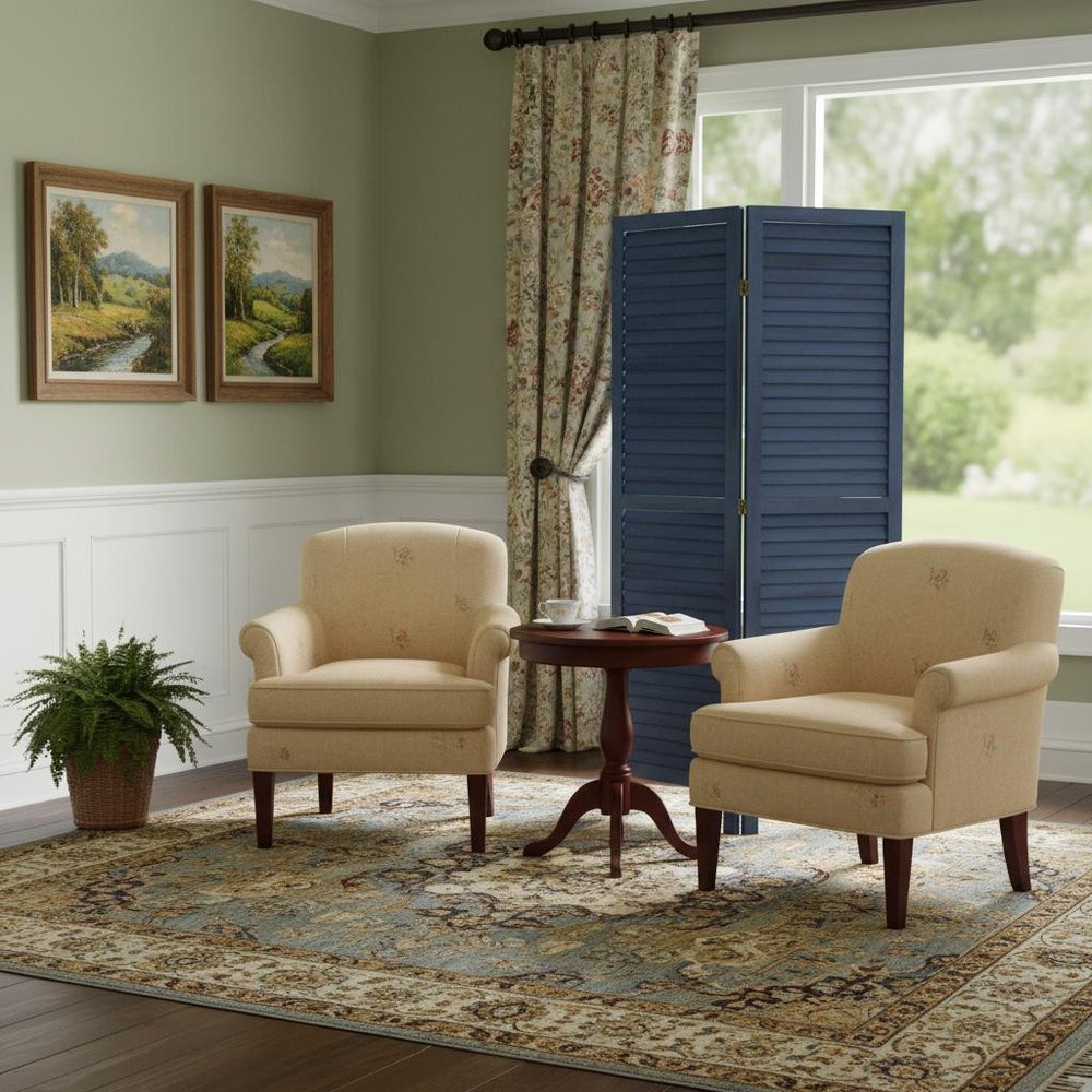 3 Panel Dark Blue Shutter Screen Room Divider