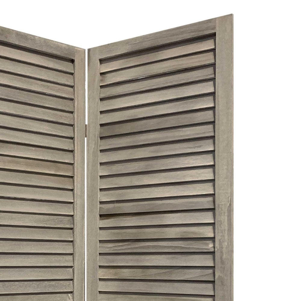 67" Gray Folding Three Panel Screen Room Divider