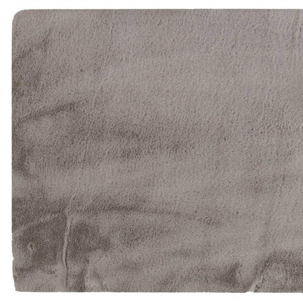 3' X 5' Gray Shag Hand Knotted Area Rug
