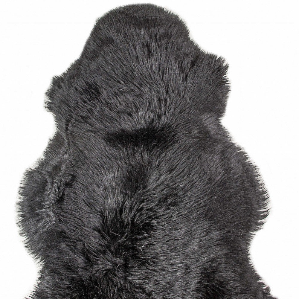 2' X 3' Black Shag Area Rug