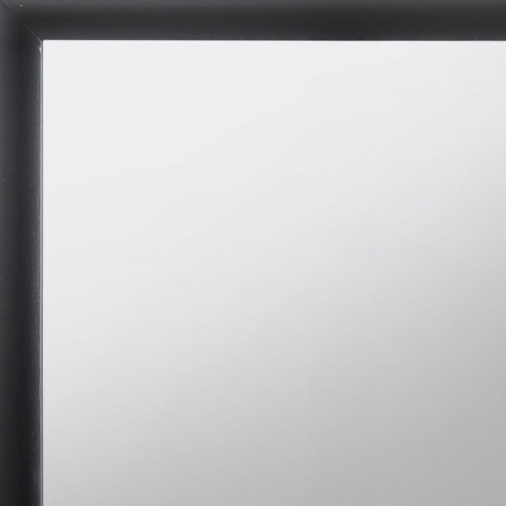 35" Black Square Wood Framed Mounted Dresser Mirror