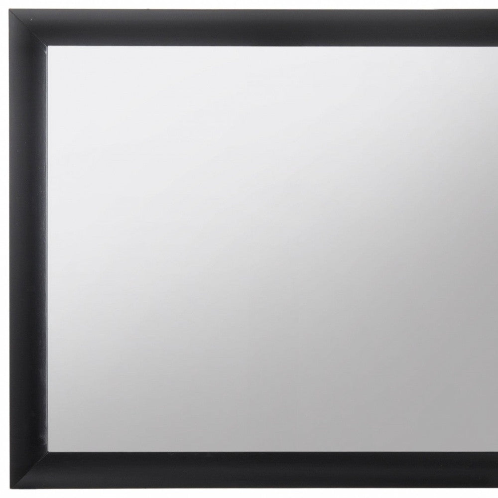 35" Black Square Wood Framed Mounted Dresser Mirror
