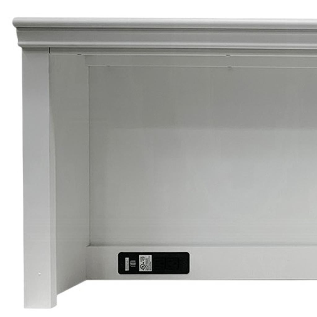 White Wood Computer Hutch With Shelf And Drawer