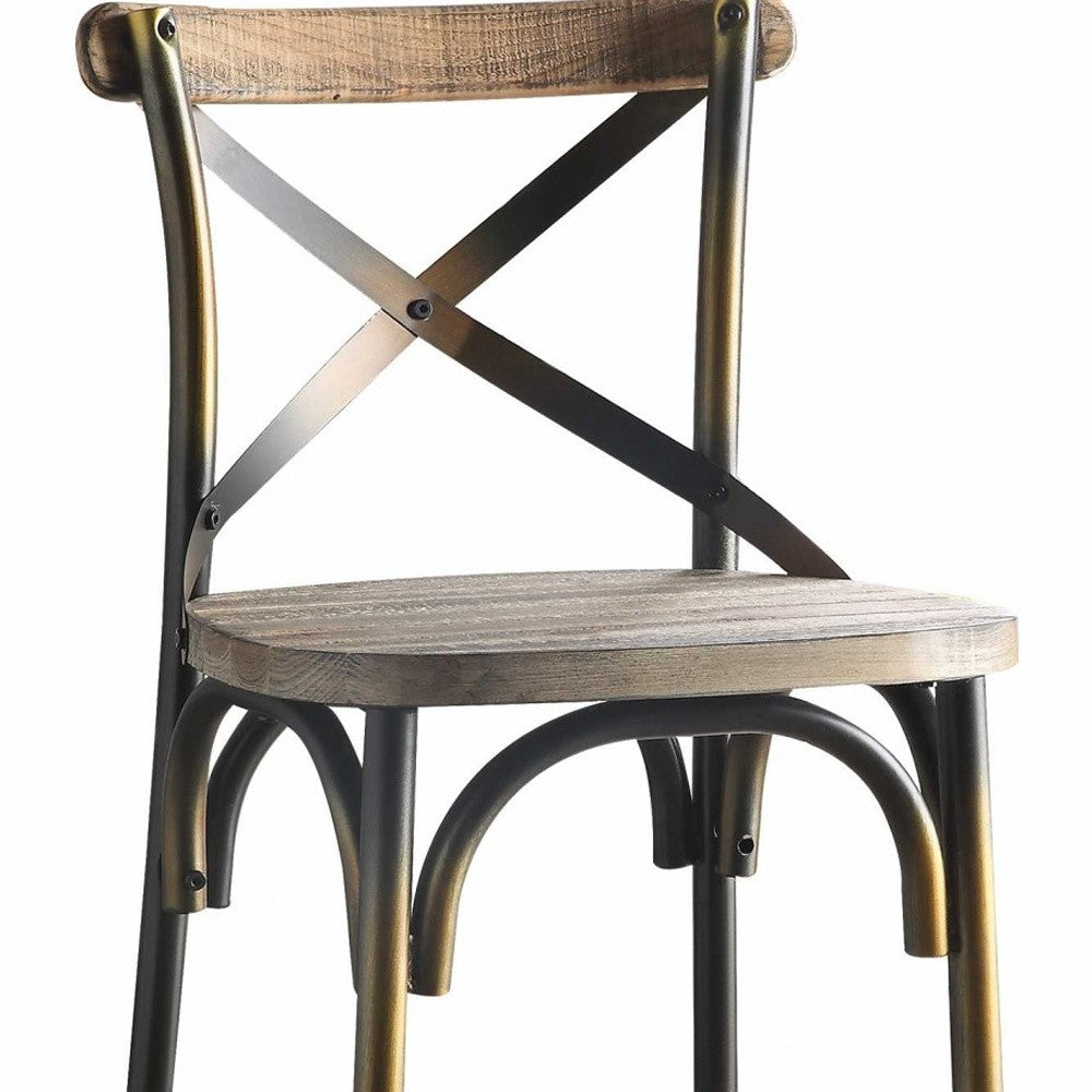 " Oak Metal Bar Height Bar Chair