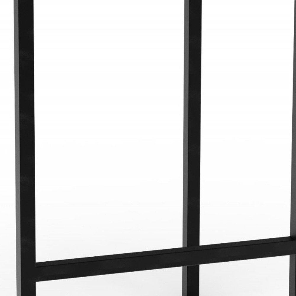 25" Brown and Black Solid Wood and Iron Backless Counter Height Bar Chair