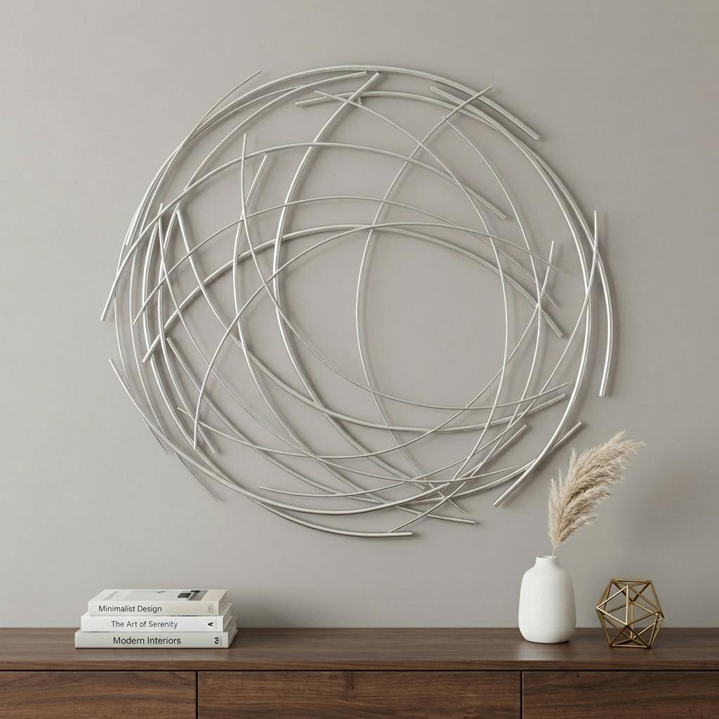 26" X 26" Silver Metal Circle