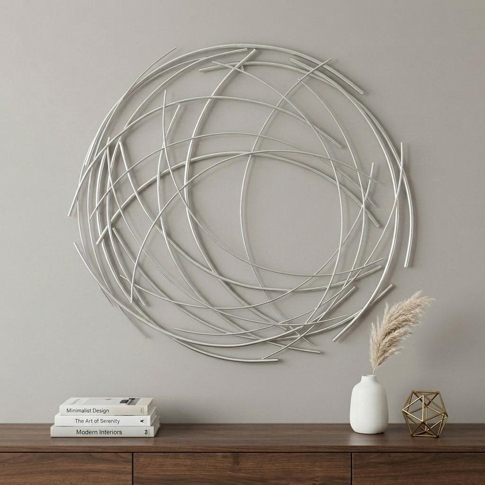 26" X 26" Silver Metal Circle