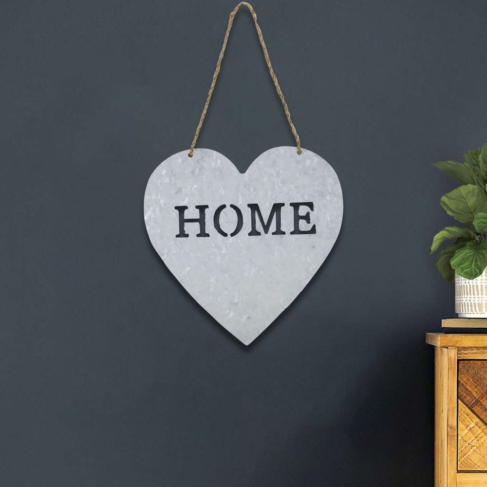 Home Gray Galvanized Cut Out Metal Wall Decor