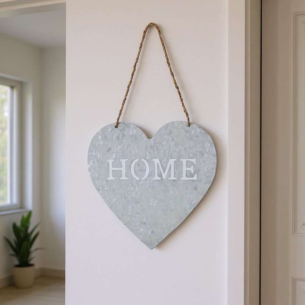 Home Gray Galvanized Cut Out Metal Wall Decor