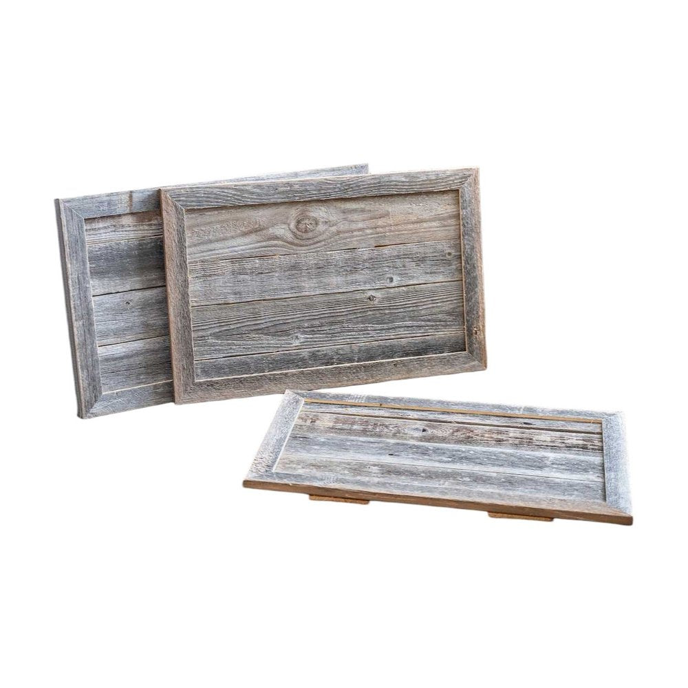 18" Gray Distressed Wood Christmas Tree Collar