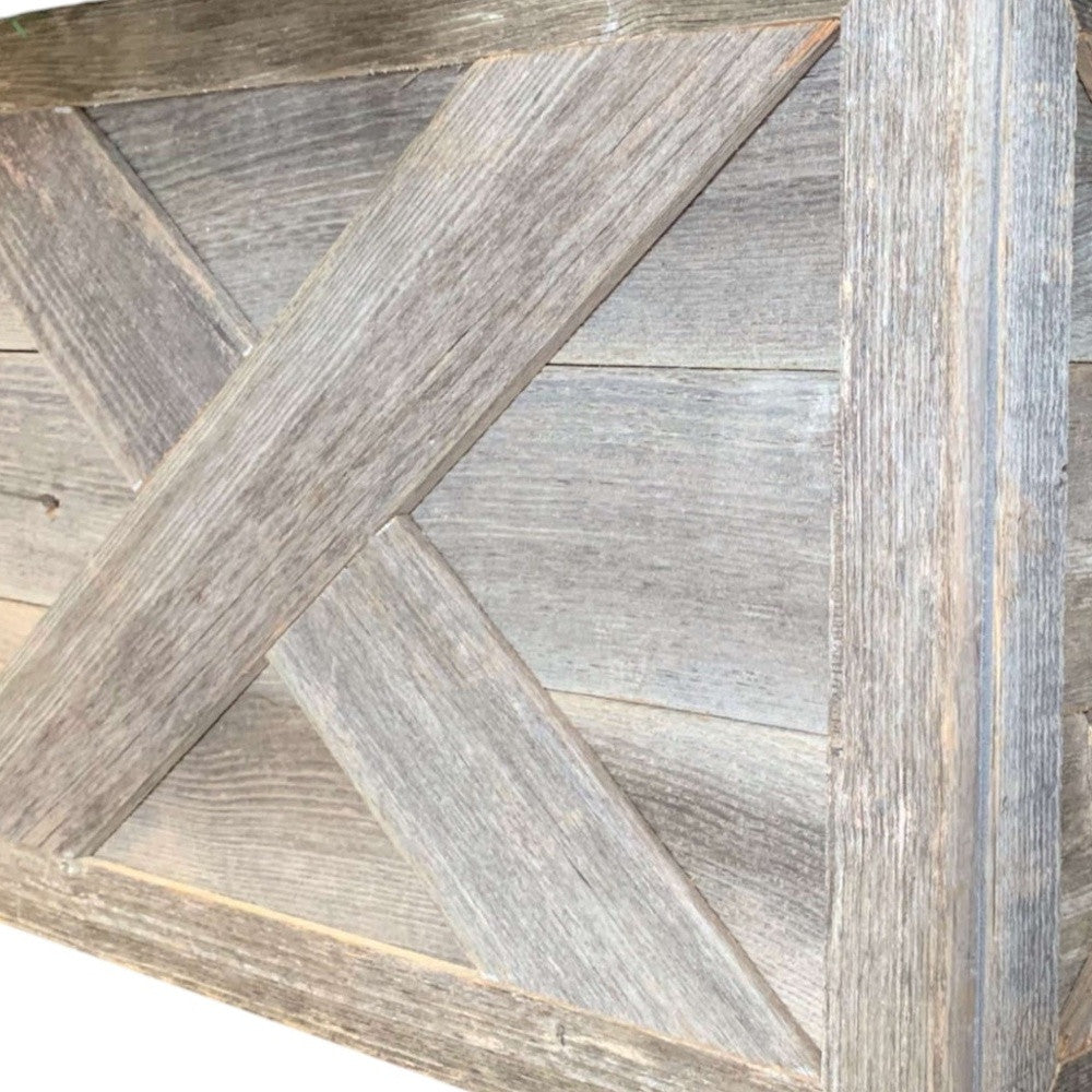 23" Gray Distressed Wood Christmas Tree Collar