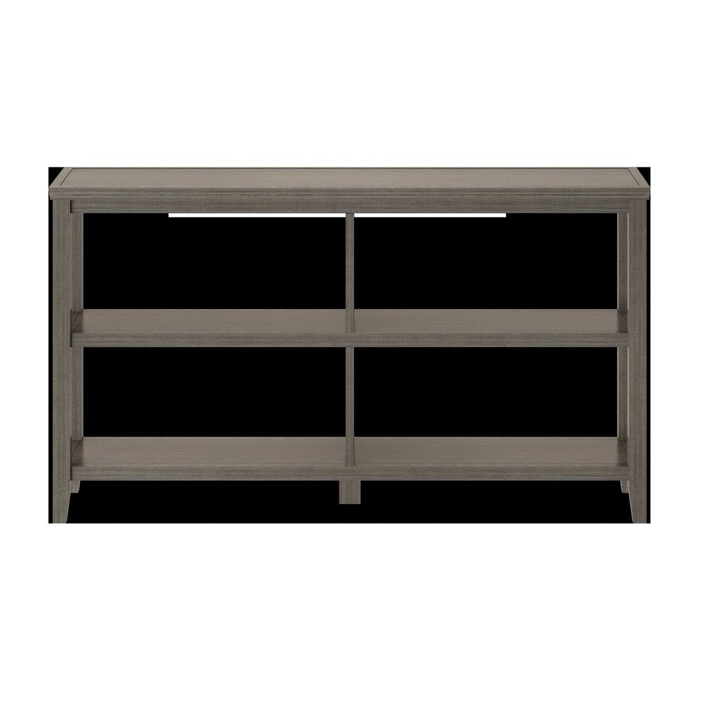 Gray Solid and Manufactured Wood and Solid Wood Double Bookcase