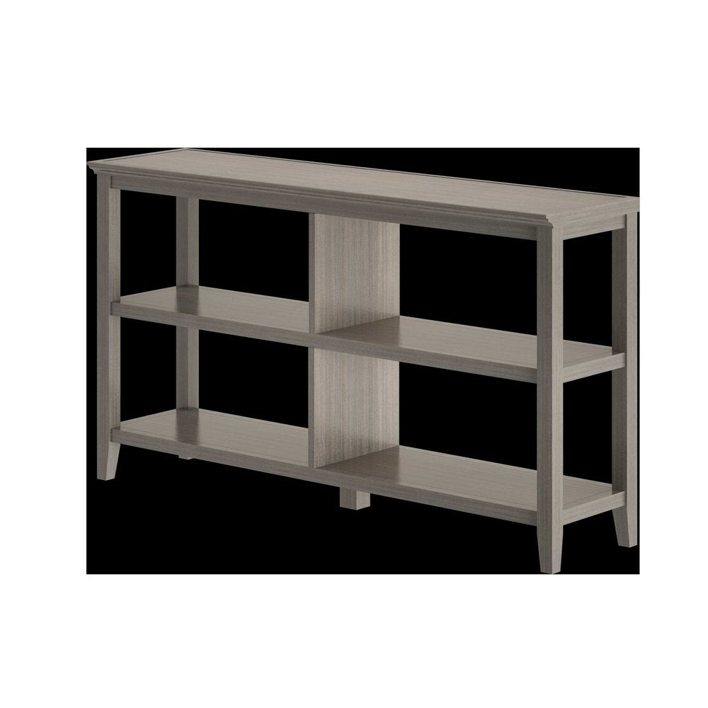 Gray Solid and Manufactured Wood and Solid Wood Double Bookcase