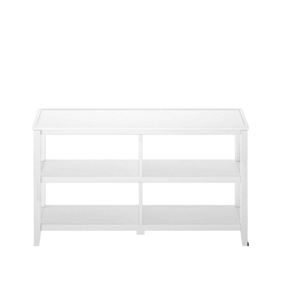 30" White Wood Two Shelf Bookcase