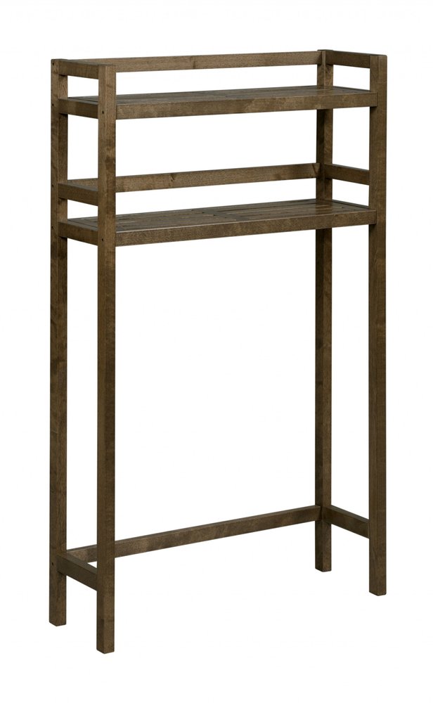 48" Chestnut Solid Wood Two Tier Over Toilet Organizer