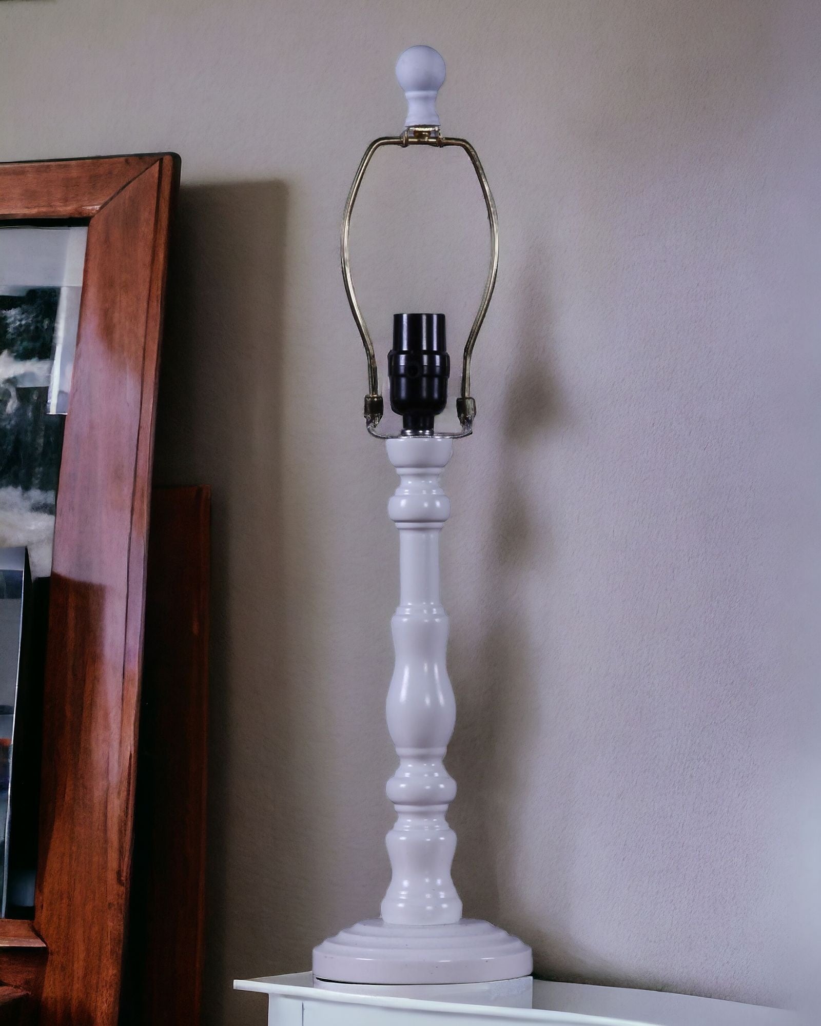 25" White Standard Table Lamp
