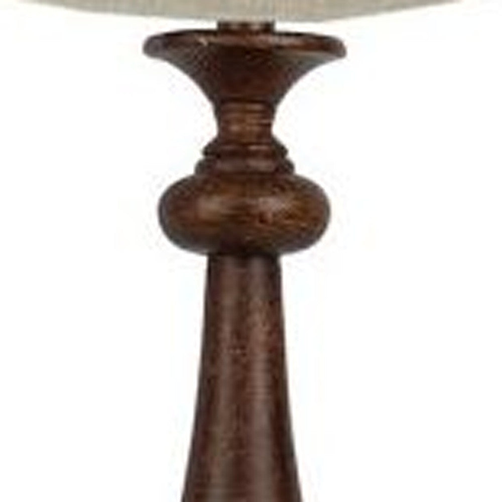 Brown Candlestick Forest Pinecone Tree Shade Table Lamp