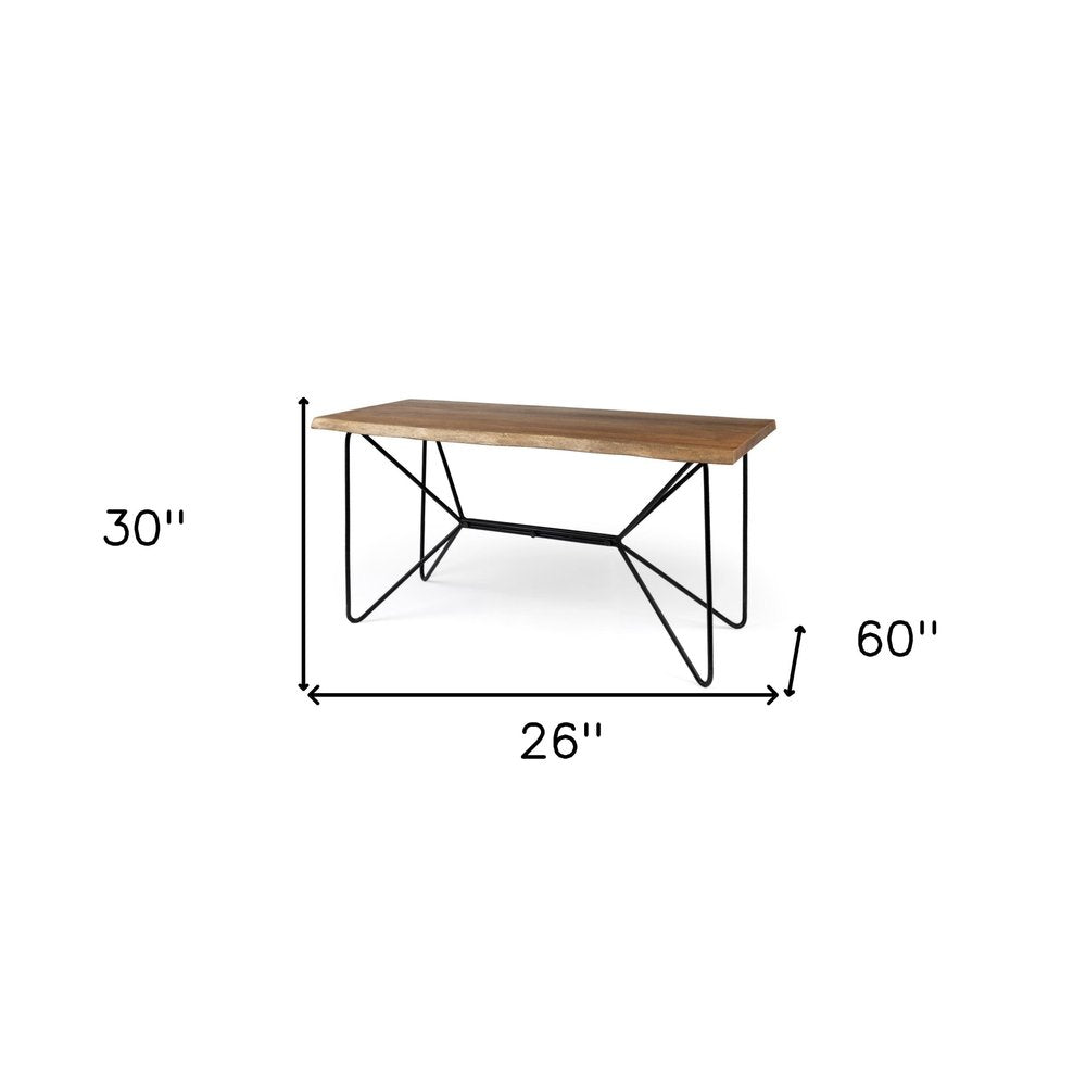 26" Brown and Black Writing Desk