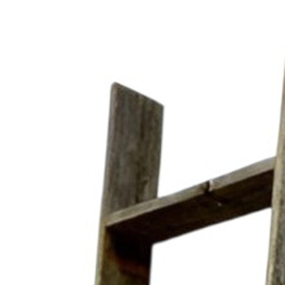 60" Gray Rustic Five Step Wood Ladder Shelf