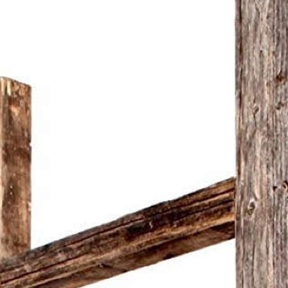 48" Gray Distressed Solid Wood Four Step Ladder Shelf