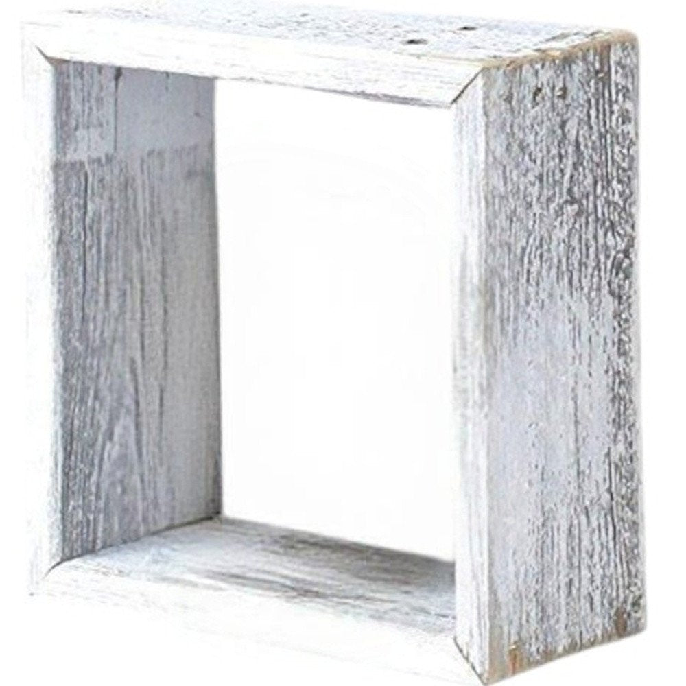 Set of Three Espresso Wood Square Hanging Dimensional Sculpture