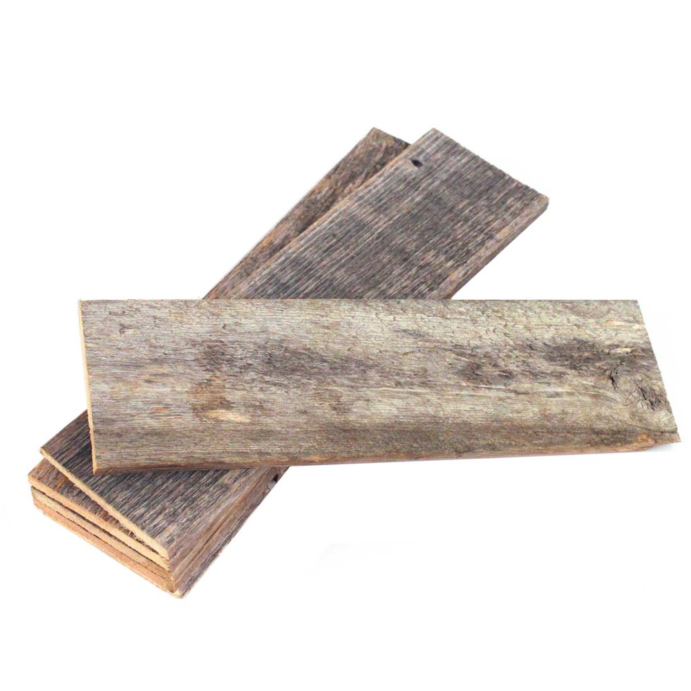 Set of Six 3" x 12" Gray And Brown Wood Planks Wall Decor