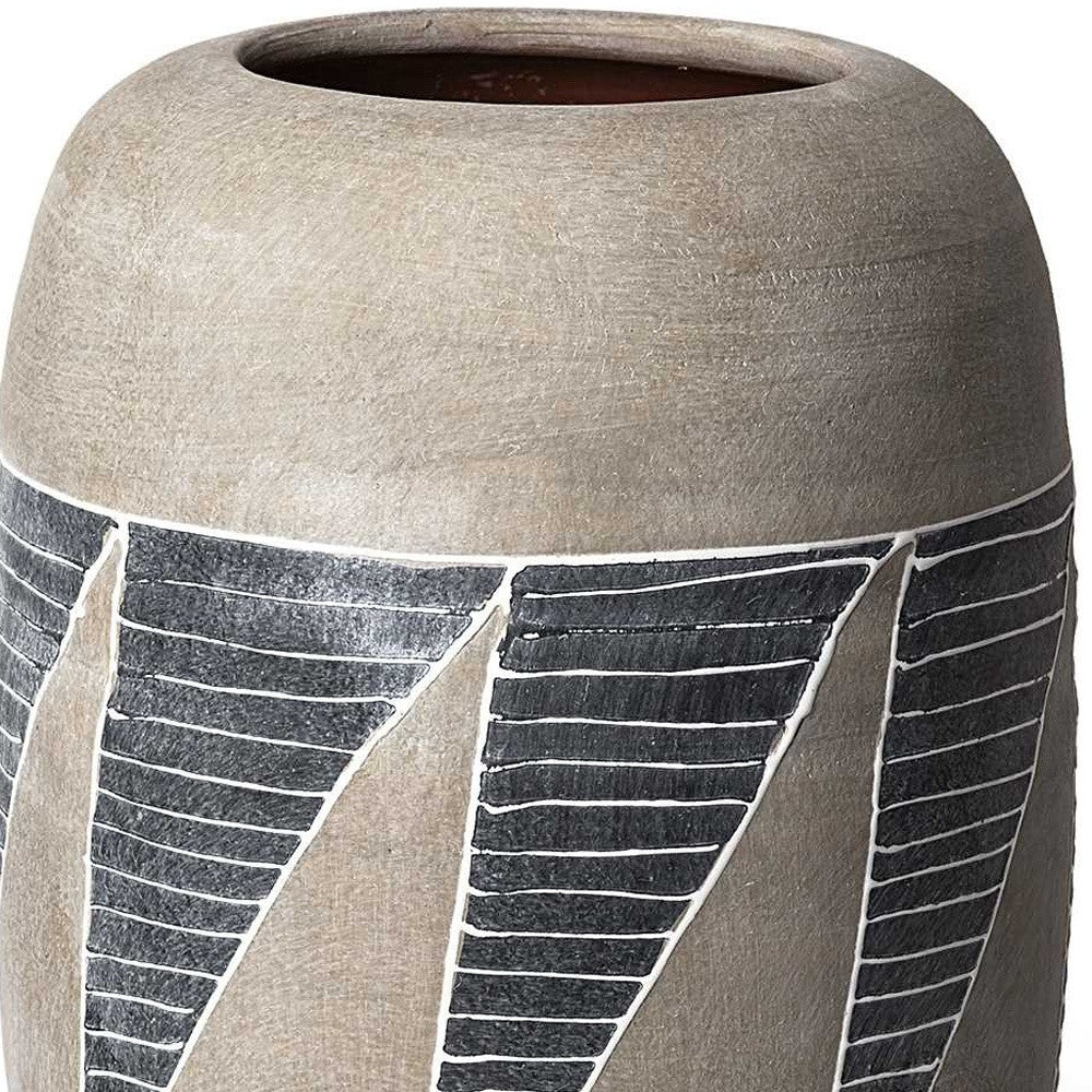 Grey And Brown Ceramic Vase