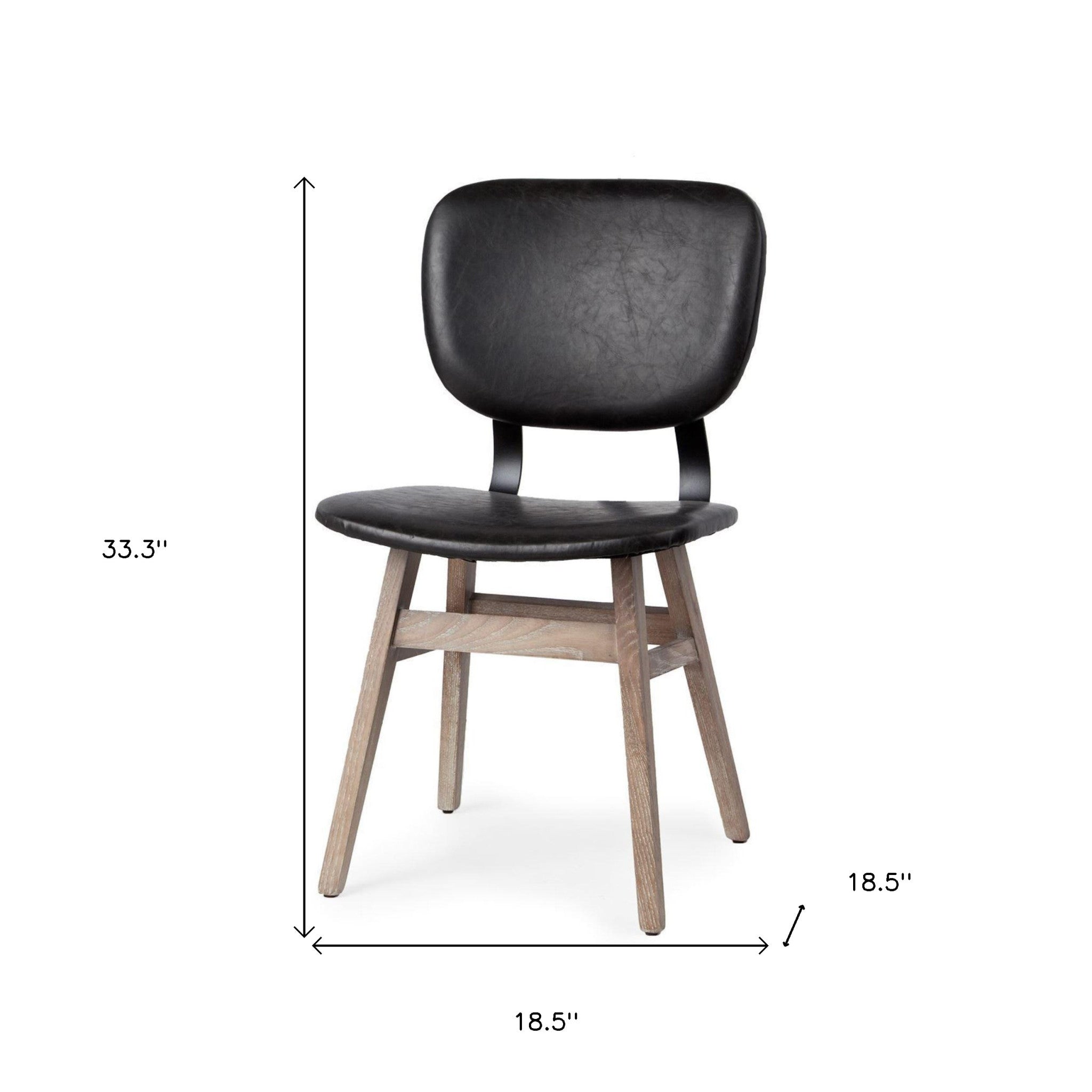 Set Of Two Black And Brown Upholstered Faux leather Open Back Side Chairs Set Of Two Black And Brown Upholstered Faux leather Open Back Side Chairs
