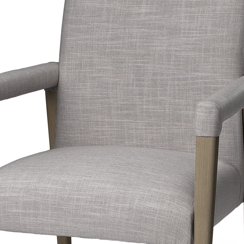 Grey Fabric Wrap With Brown Wooden Frame Dining Chair