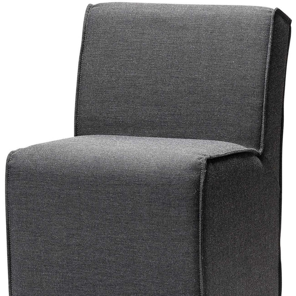 Set Of Two Gray Upholstered Fabric Side Chairs