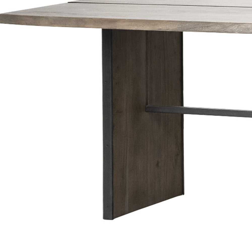 84X38 Brown Solid Wood Top And Base Dining Table