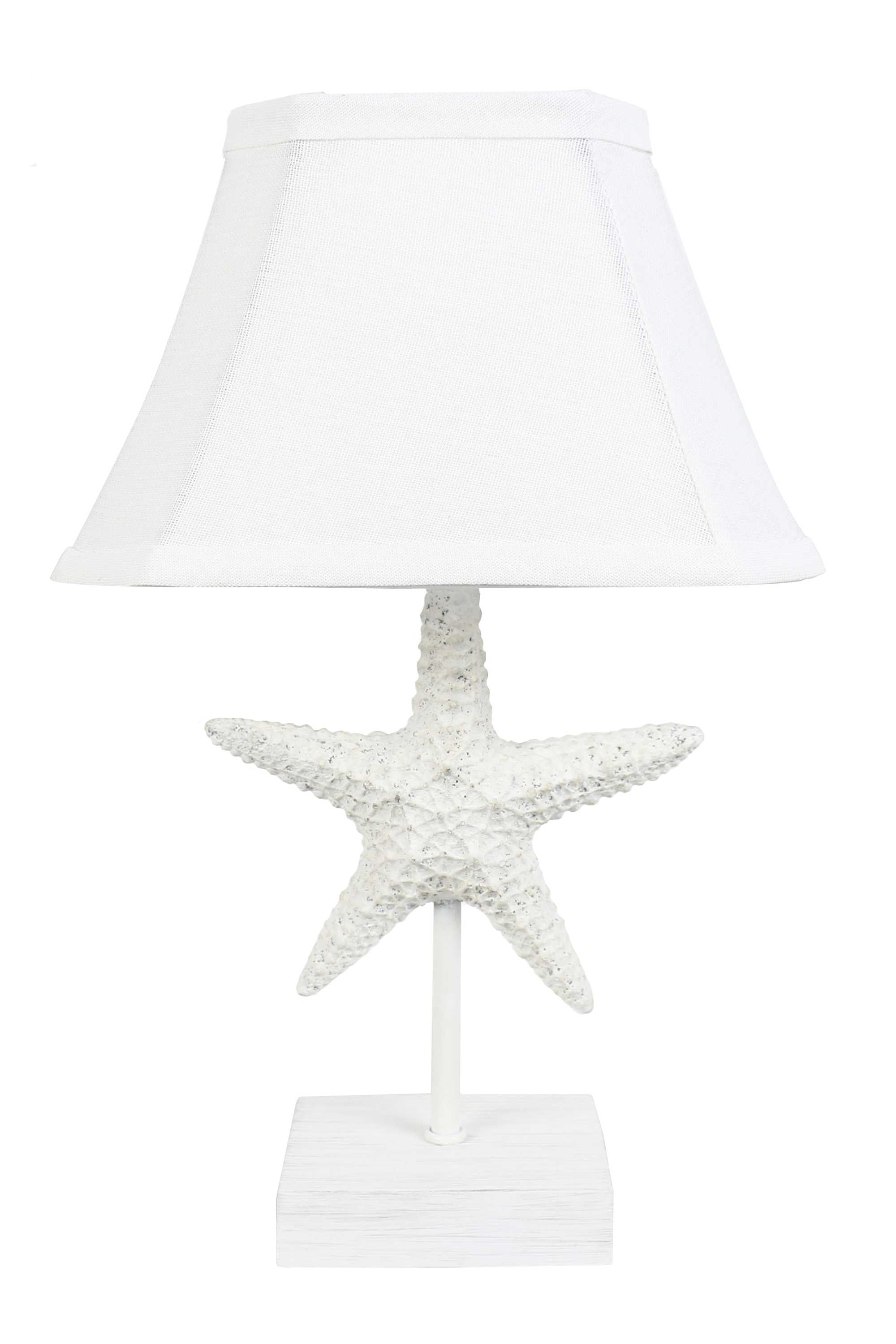 13" White Table Lamp With White Bell Shade