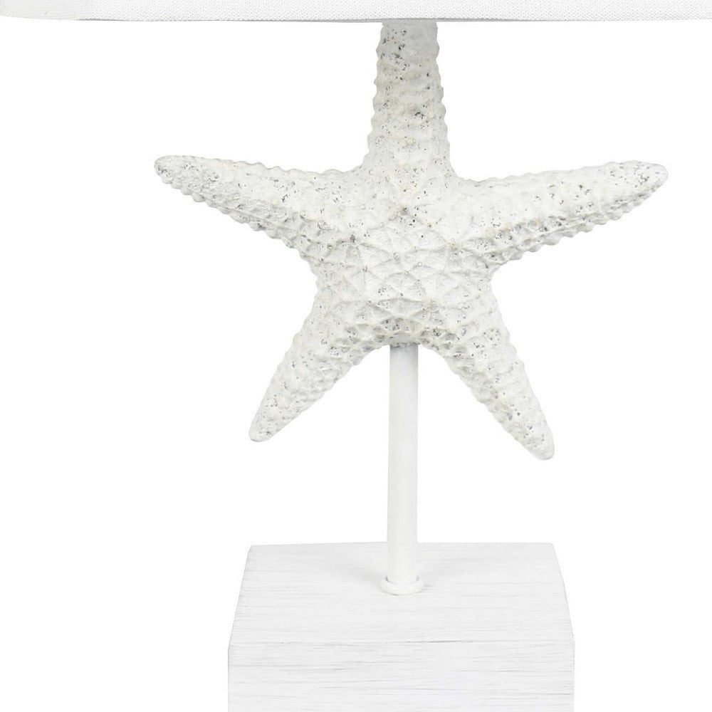 13" White Table Lamp With White Bell Shade