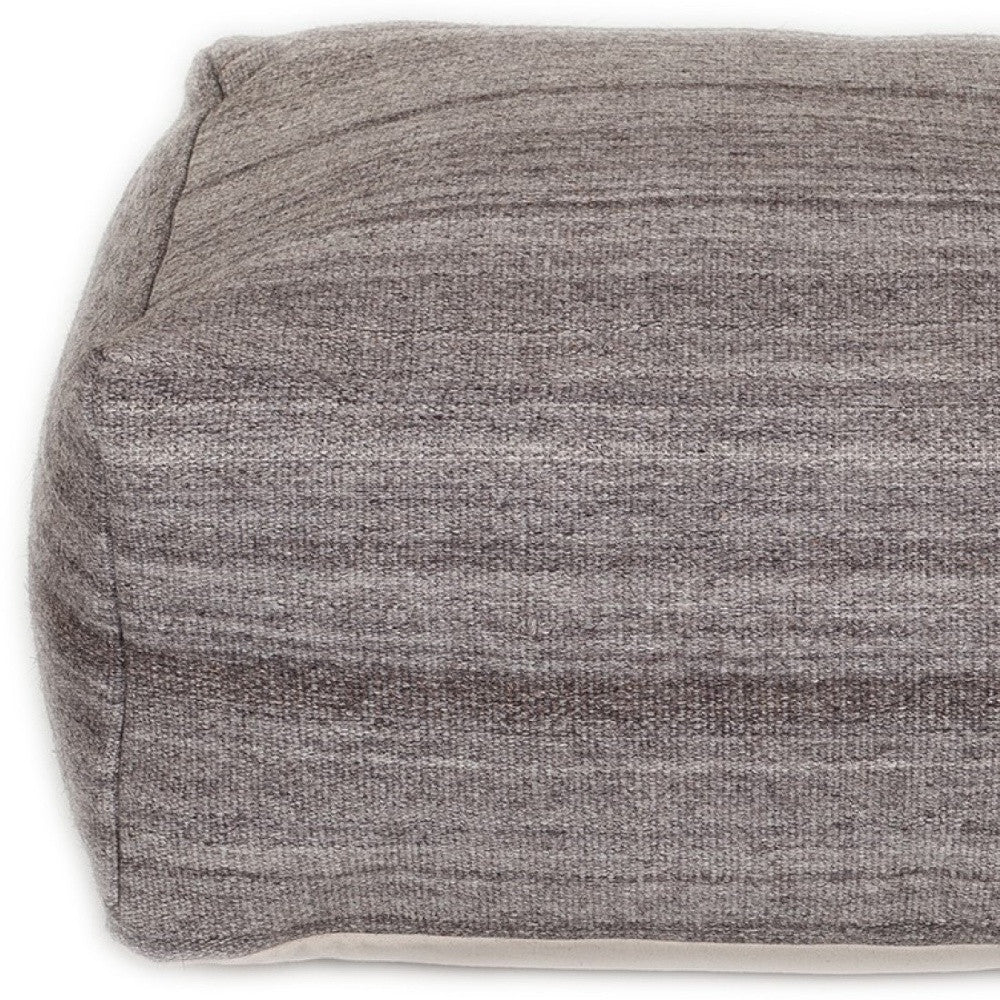 Stone Gray And Brown Pouf