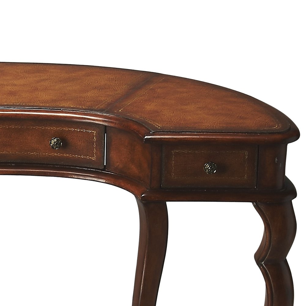 48" Brown Wood Solid and Manufactured Wood Kidney Writing Desk