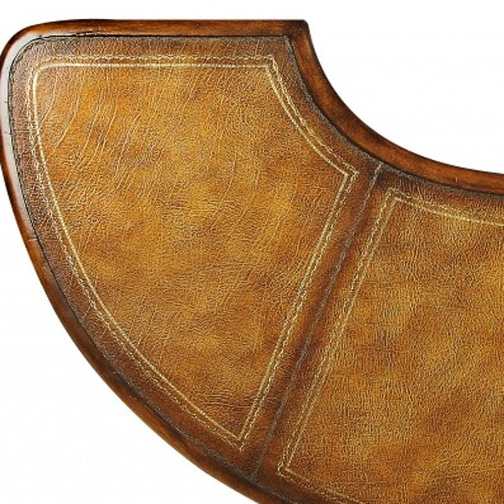 Classic Crescent Shape Leather Top Desk