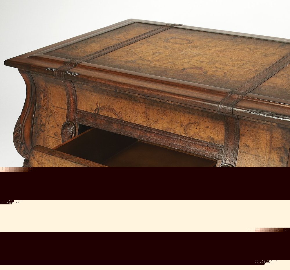 38" Brown Wood Coffee Table With Drawer