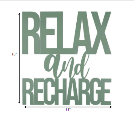 Relax And Recharge Metallic Wall Sign