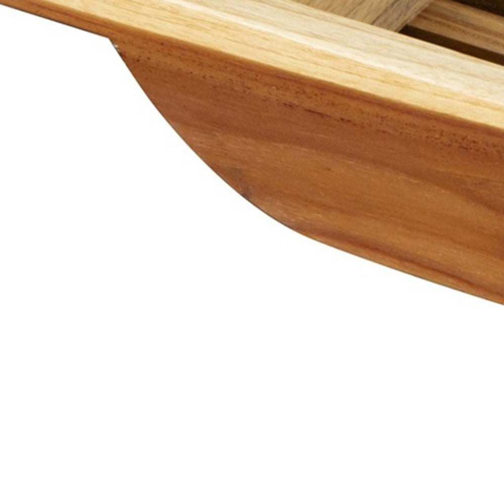 4" X 30" Natural Teak Over Tub Rectangular Bath Caddy Shelf