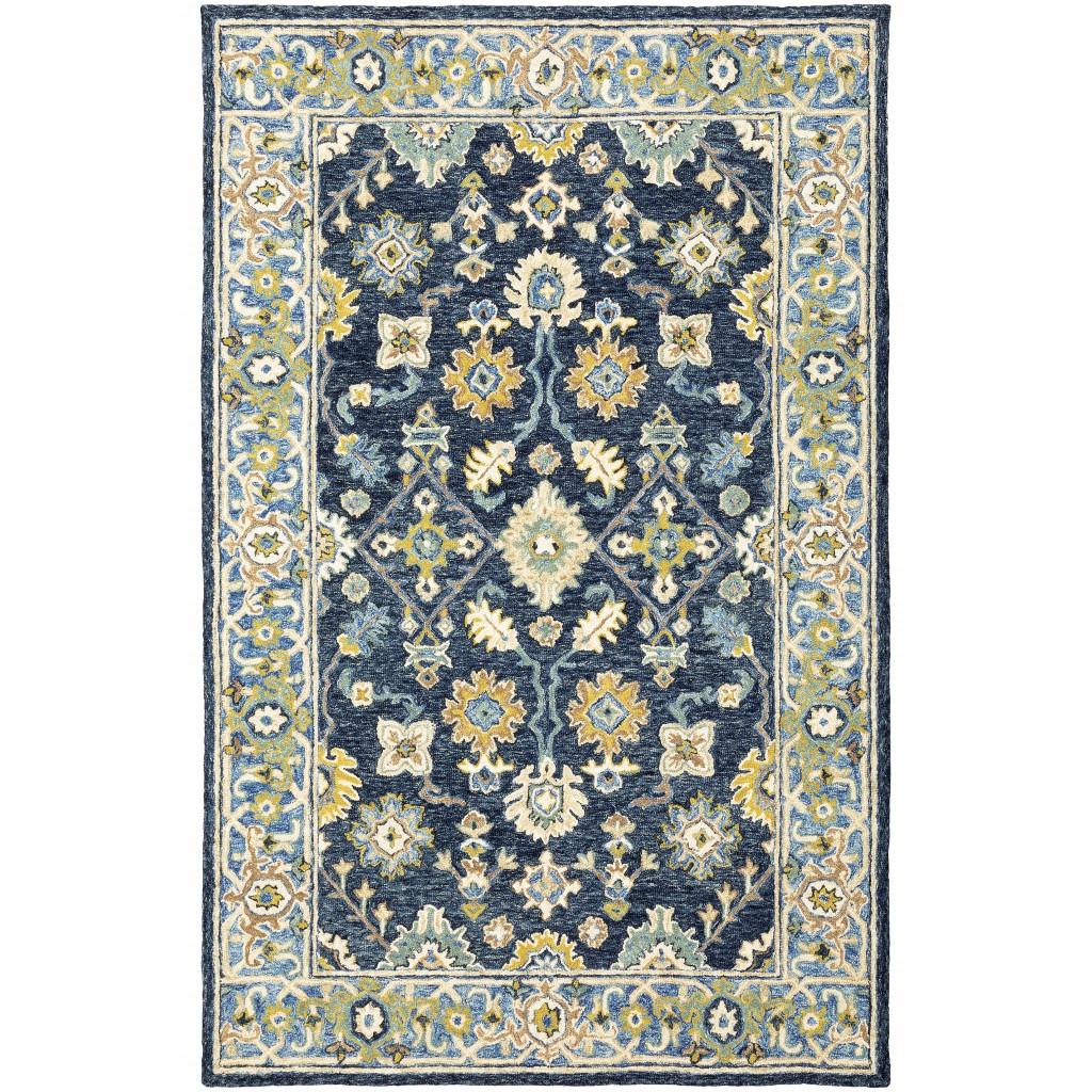 4' X 6' Navy And Blue Bohemian Area Rug