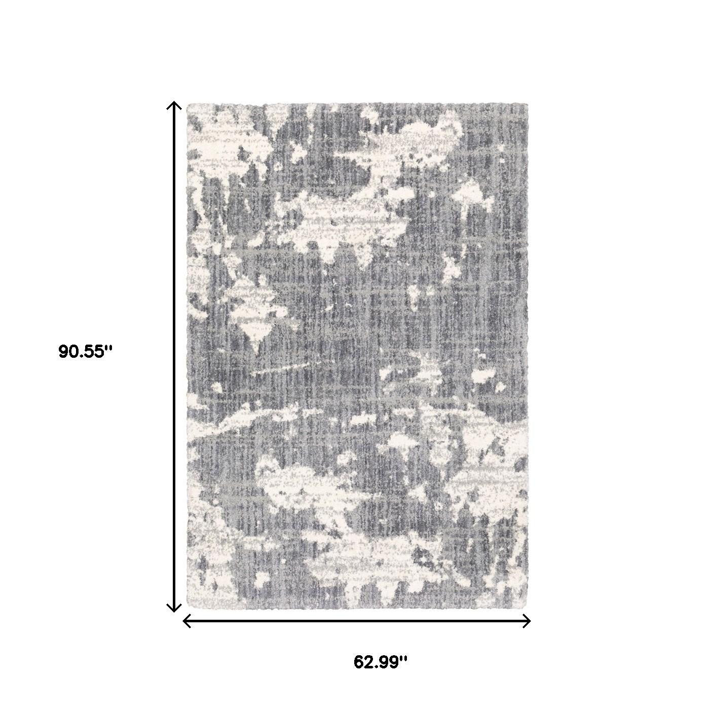 5' X 8' Grey And Ivory Grey Matter Area Rug