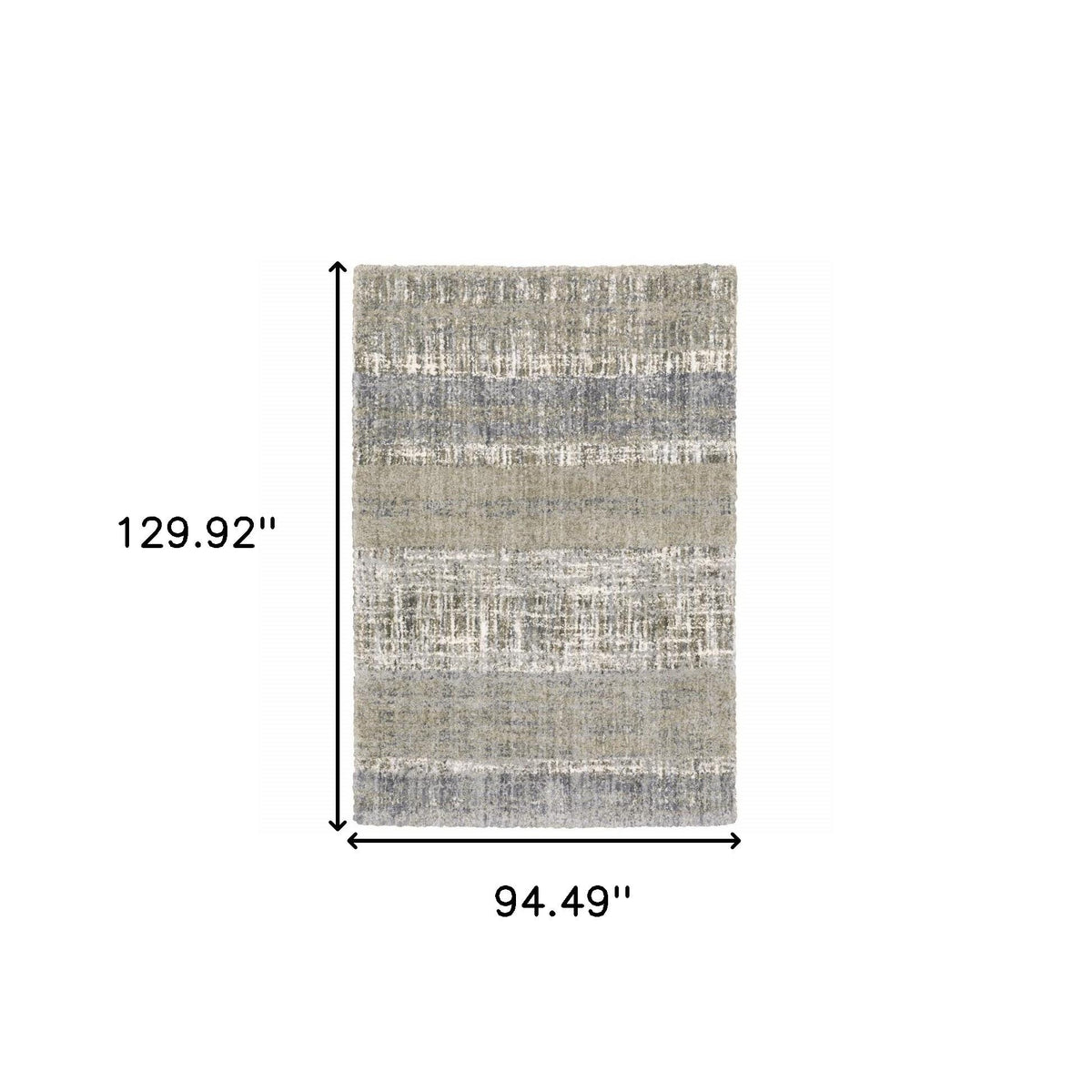 8' X 10' Grey And Ivory Abstract Lines Area Rug