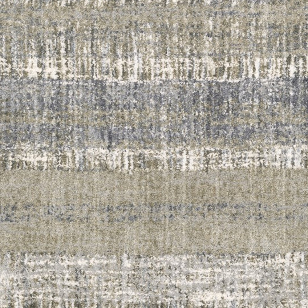 9' X 12' Grey And Ivory Abstract Lines Area Rug