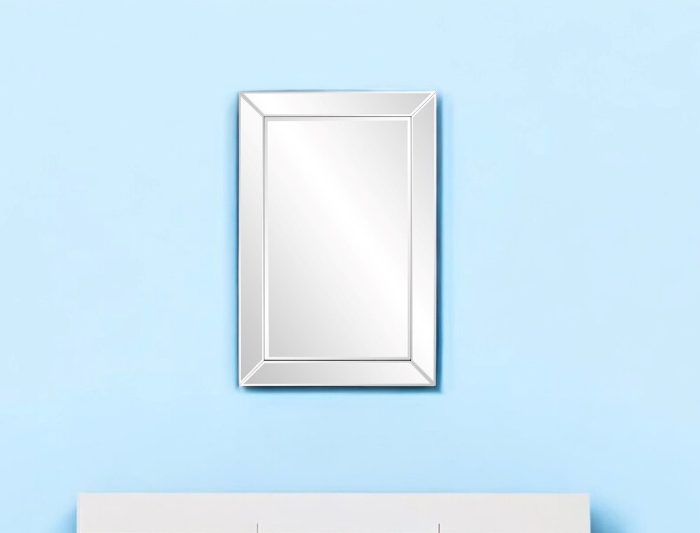 36" Glass Framed Accent Mirror