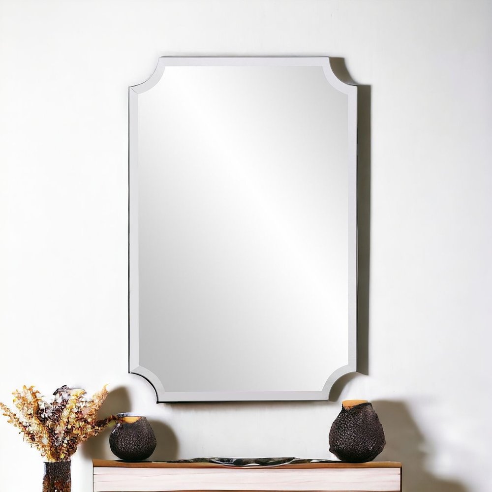 36" Rectangle With Scalloped Corner Unframed Accent Mirror