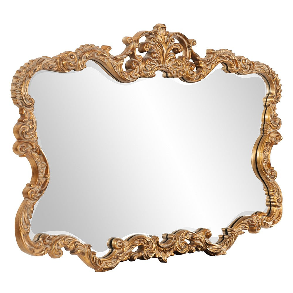 27" Gold Ornate Scroll Framed Accent Mirror