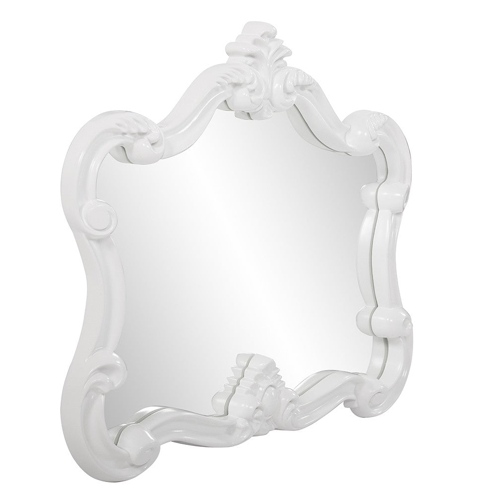 28" White Framed Accent Mirror