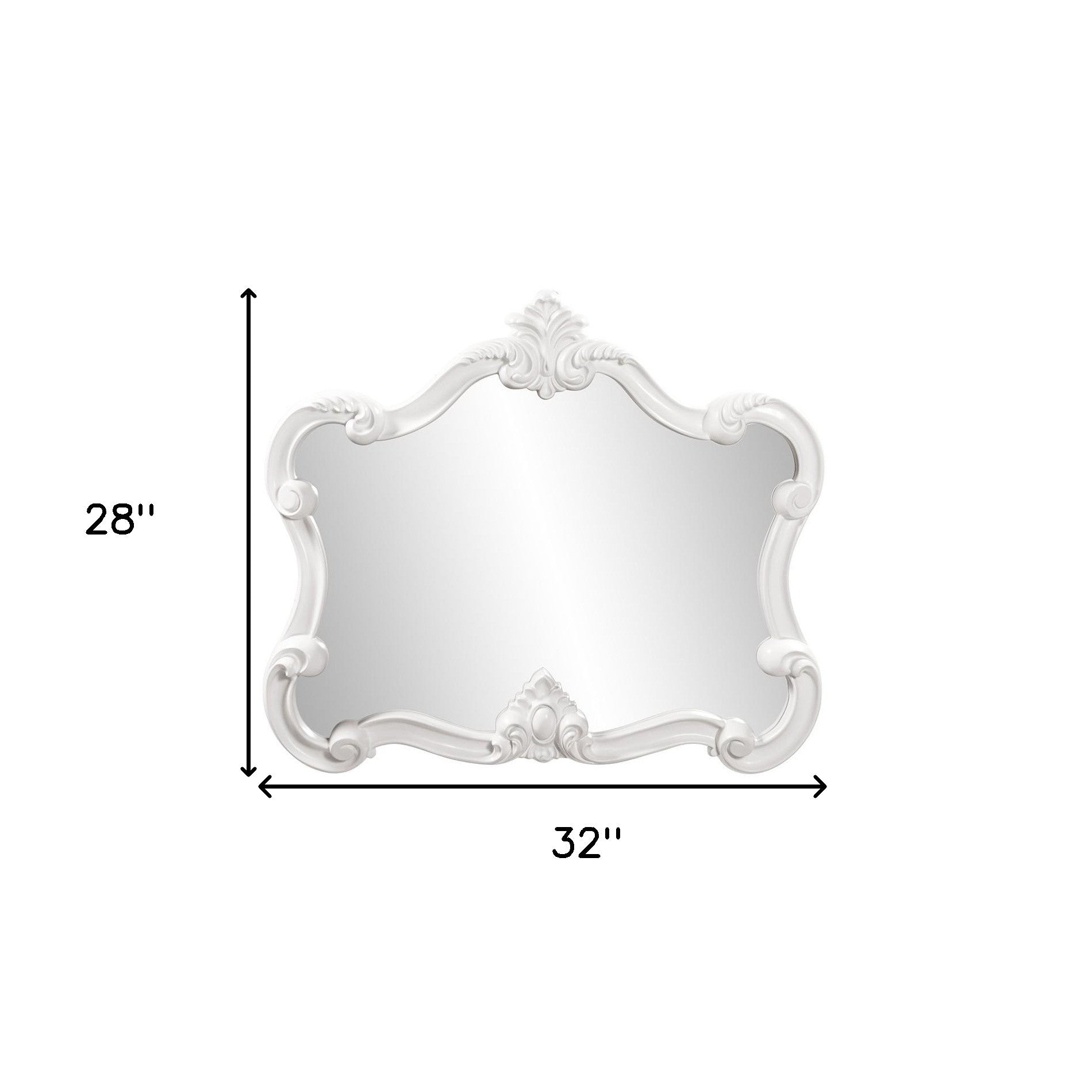 28" White Framed Accent Mirror