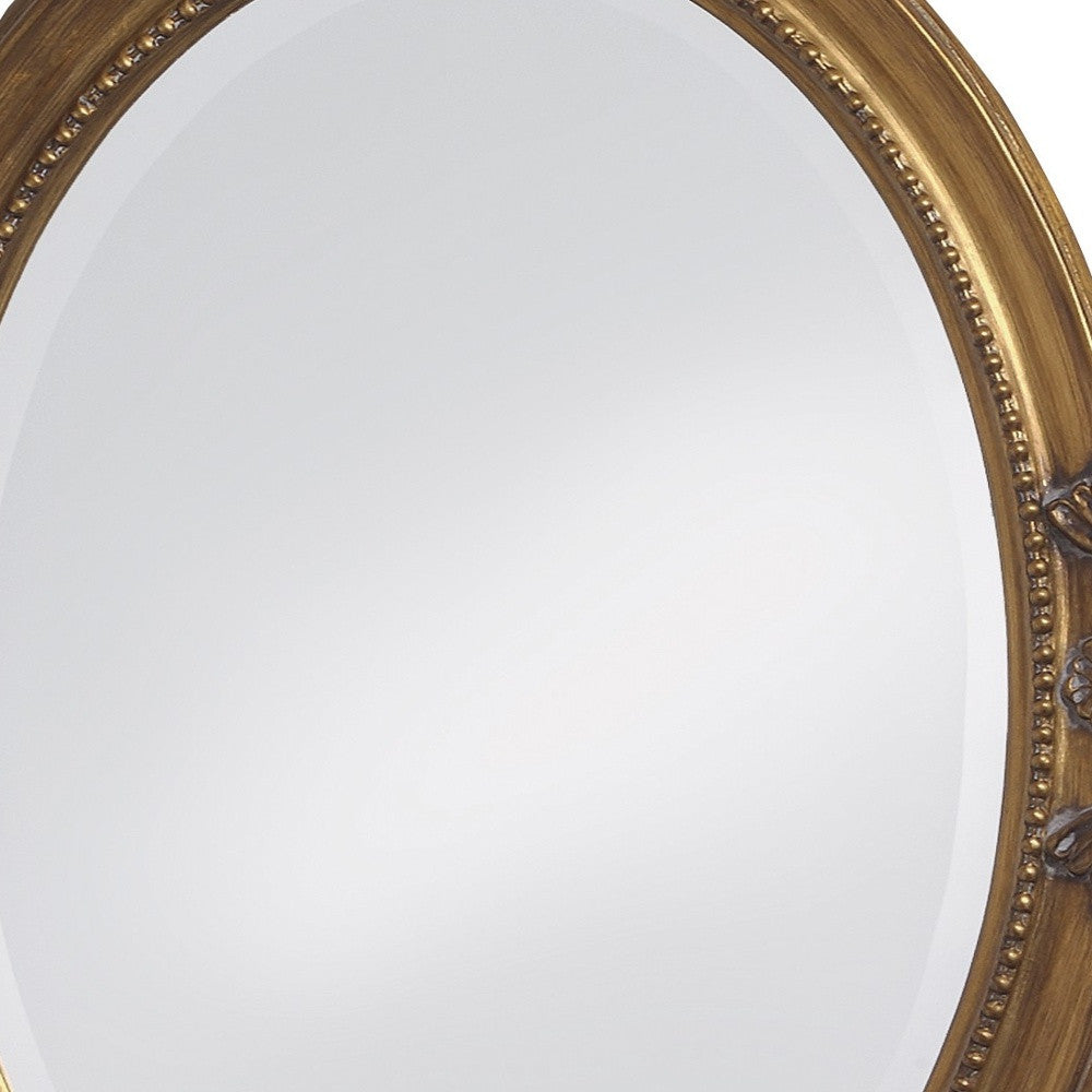 33" Gold Oval Framed Accent Mirror